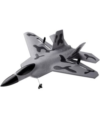 RC Plane, 2.4GHz 2-Channel Fighter with 6-Axis Gyro, 2 Batteries, Ready-to-Fly Glider for Adults & Kids