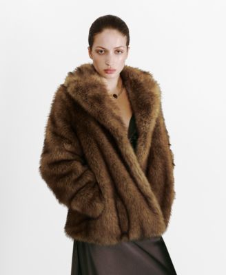 Women's Lapels Faux-Fur Coat