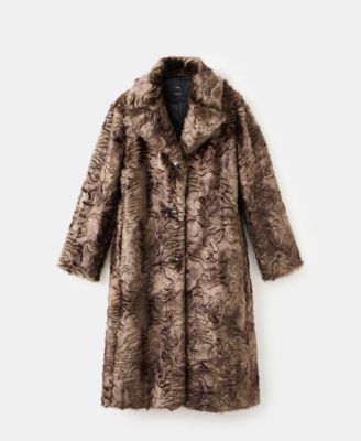Women's Textured Faux-Fur Coat