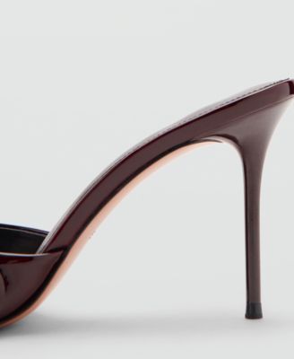 Women's Patent Leather Floral Heeled Sandals