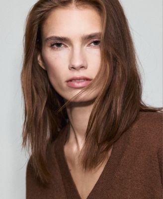 Women's Fine-Knit V-Neck Sweater