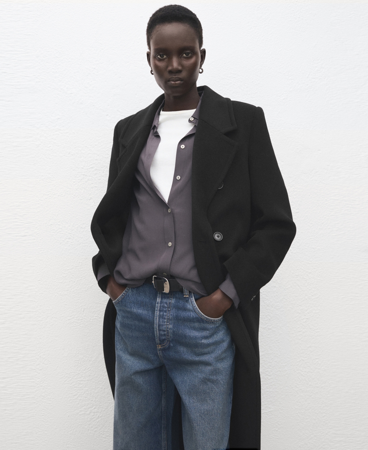 Mango Women's Double-Breasted Wool Coat