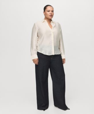 Women's Rhinestones Satin Shirt