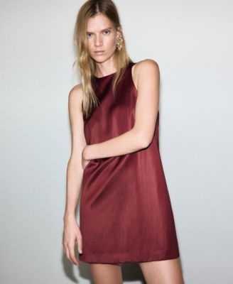 MANGO - Women's Satin Tie Dress