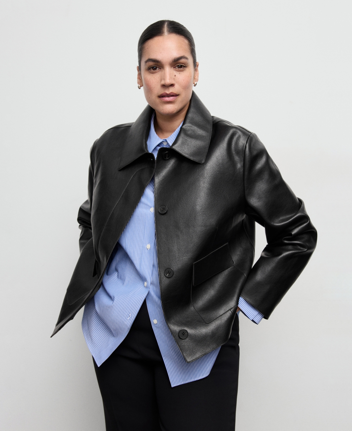 Mango Women's Pockets Faux-Effect Jacket