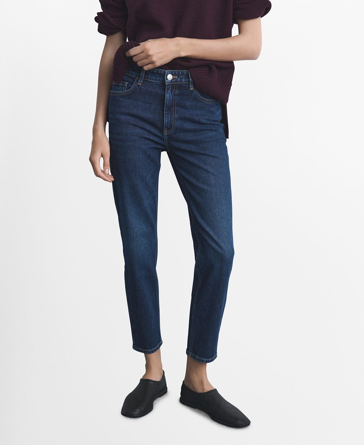 Mango Women's New Mom Comfort High-Rise Jeans view 1 — MAYCSS fashion products
