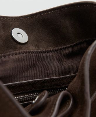 Women's Buckle Suede Bucket Bag