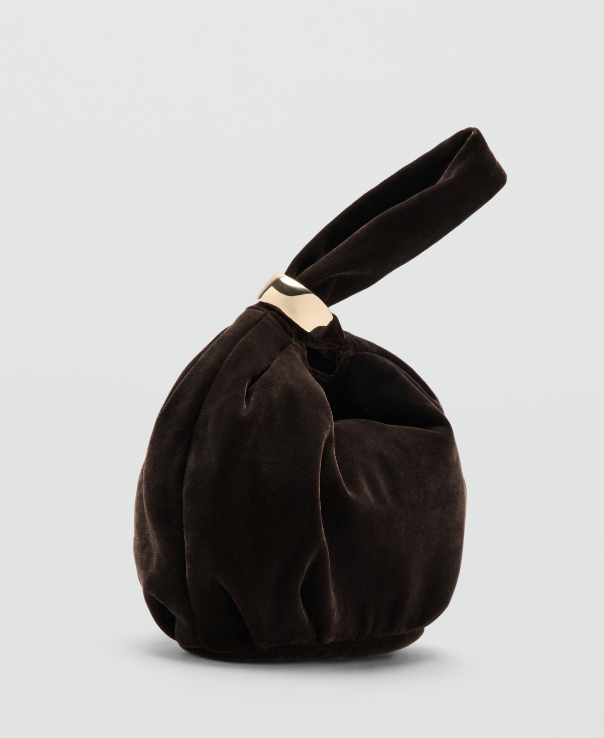 Mango Women's Metallic Detail Velvet Handbag