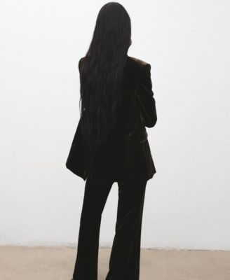 Women's Double-Breasted Velvet Suit Jacket