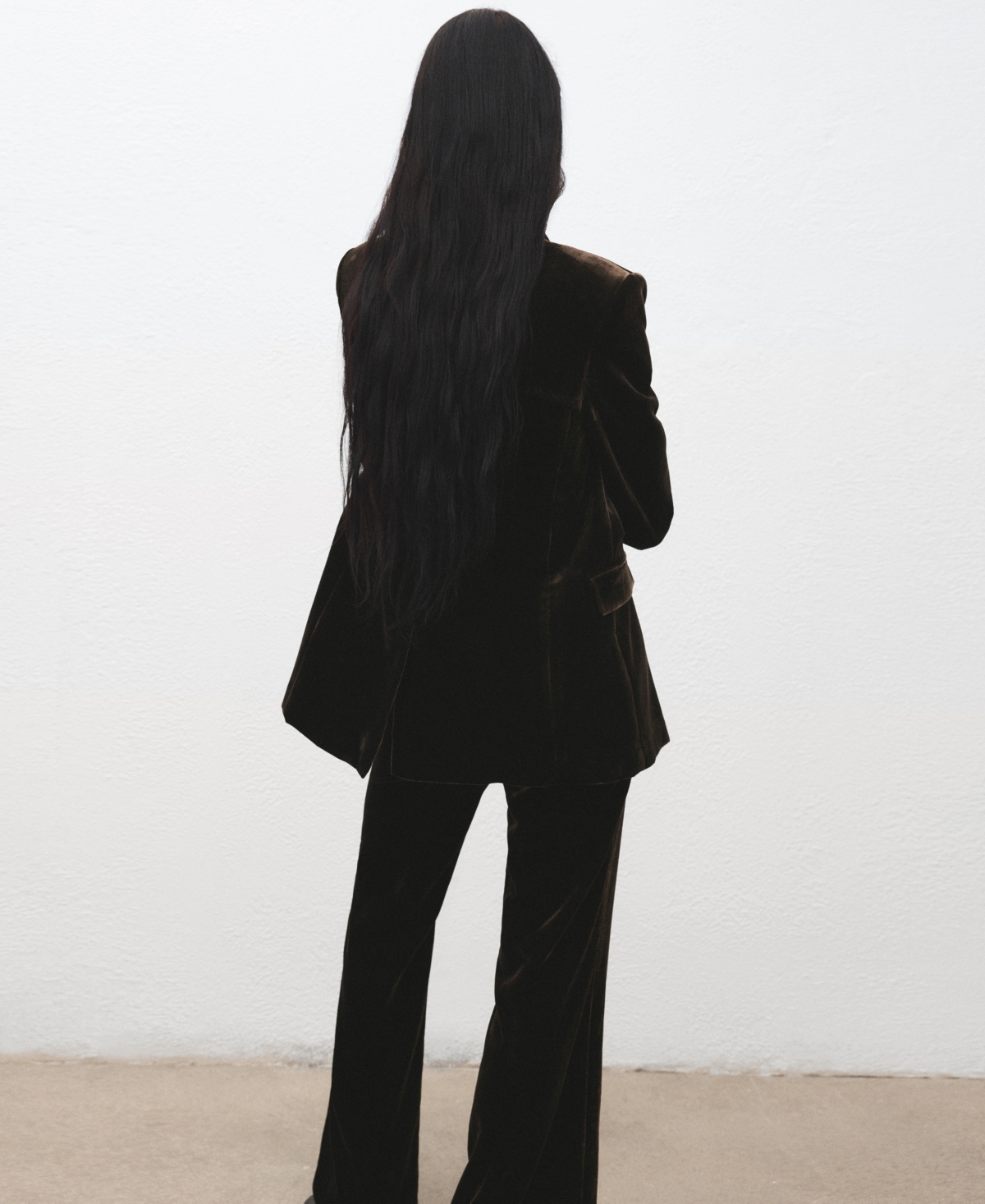 Mango Women's Double-Breasted Velvet Suit Jacket