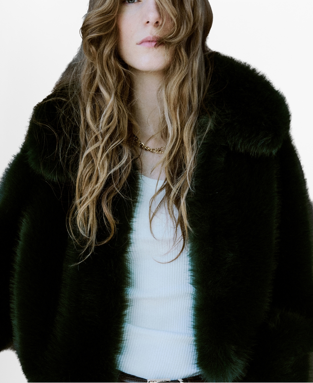 Mango Women's Faux-Fur Cropped Jacket