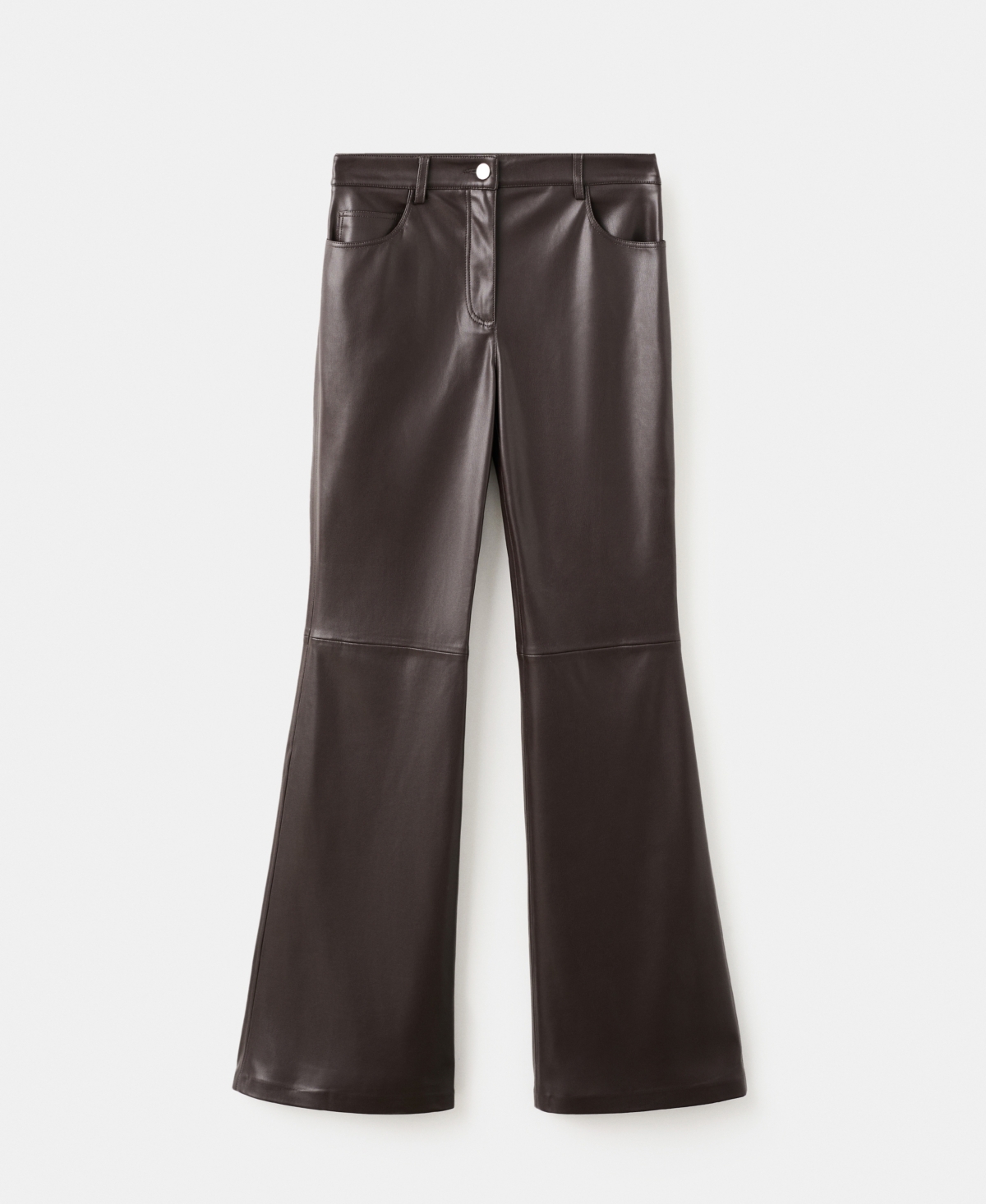 Mango Women's Faux-Leather Flared Pants