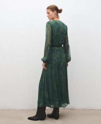 Women's Belt Printed Dress