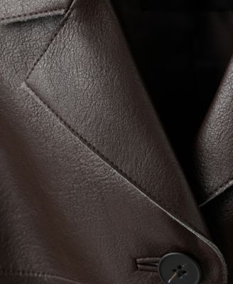 Women's Pockets Faux-Leather Jacket