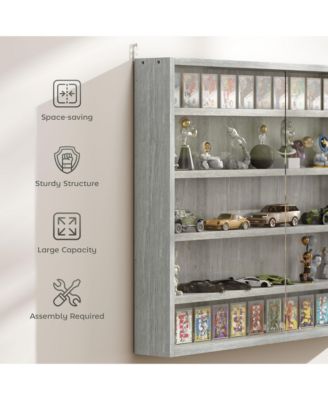 5-Tier Display Cabinet Glass Cabinet with 4 Adjustable Shelves,