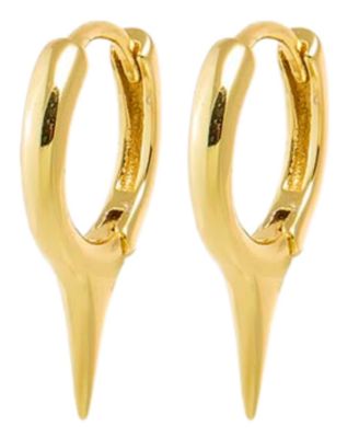 Solid Elongated Spike Gold Plated Huggie Earring Combo Set