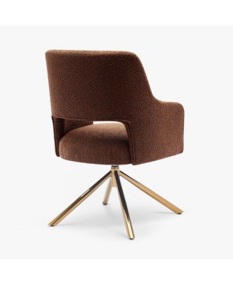 Mid-Century Modern Large Boucle Swivel Accent Arm Chair