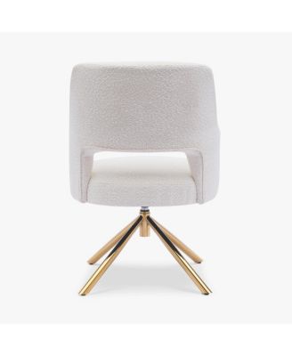 Mid-Century Modern Large Boucle Swivel Accent Arm Chair