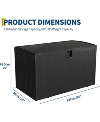 Outdoor 120-Gallon Waterproof Lockable Storage Box – Durable Deck Organizer for Packages, Patio Furniture & Garden Tools