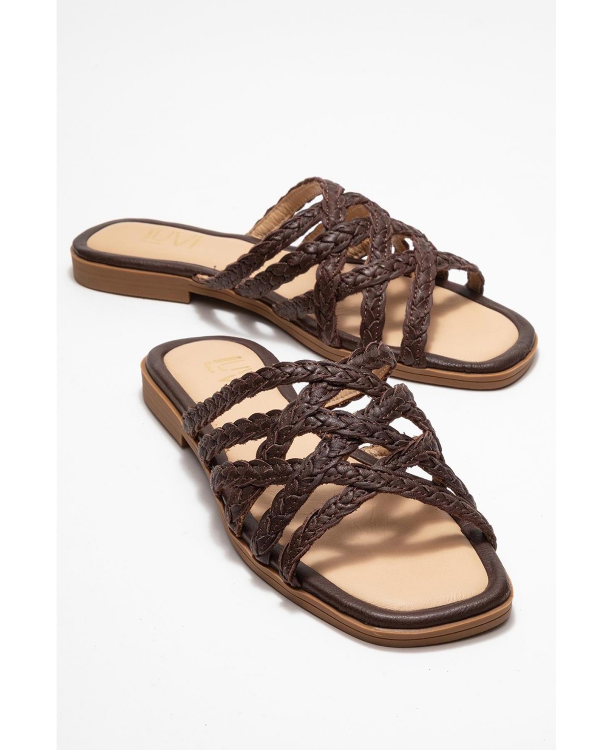 Forever & Always Shoes Alisha Leather Slide Sandal (Women)