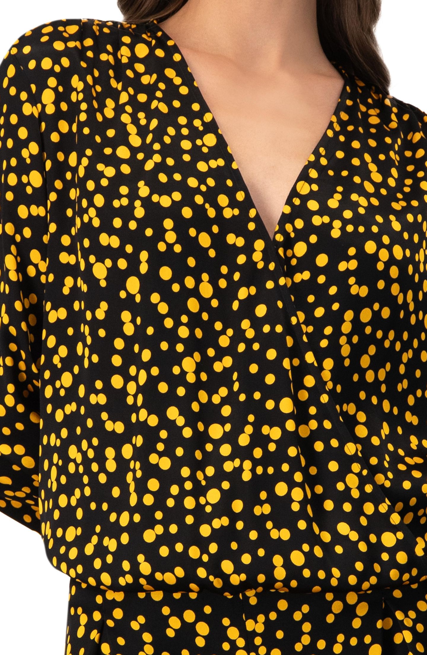 Женская блузка Ivonne Polka Dot Straight, цвет: Чёрный — фото 5