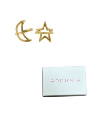 Gold-Tone Moon & Star Ring Set