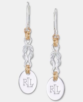 Logo Knot Gold-Tone Linear Earrings