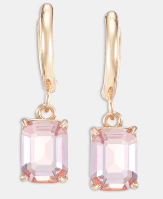 Glass Stone Drop Huggie Earrings