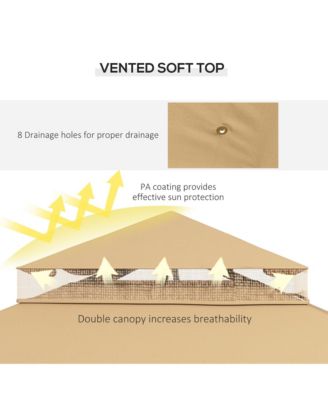 Decorative Outdoor Gazebo with Corner Shelves,