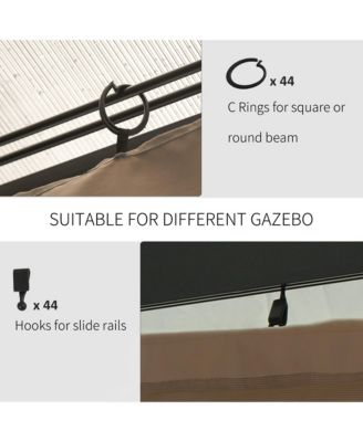 9.84' x 11.8' Gazebo Sidewall Set with Hooks/C-Rings,