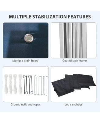 10' x 10' Pop Up Canopy with 3 Sidewalls and Carry Bag,