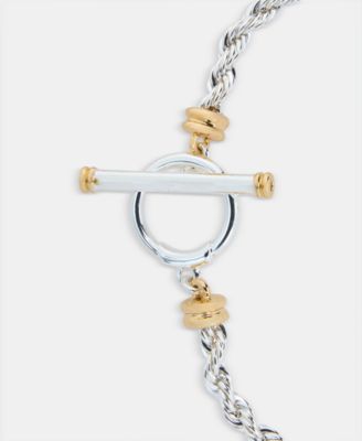 Two-Tone Rope Link Toggle Bracelet