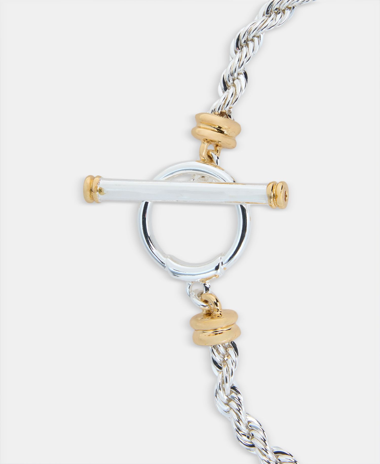 Two-Tone Rope Link Toggle Bracelet