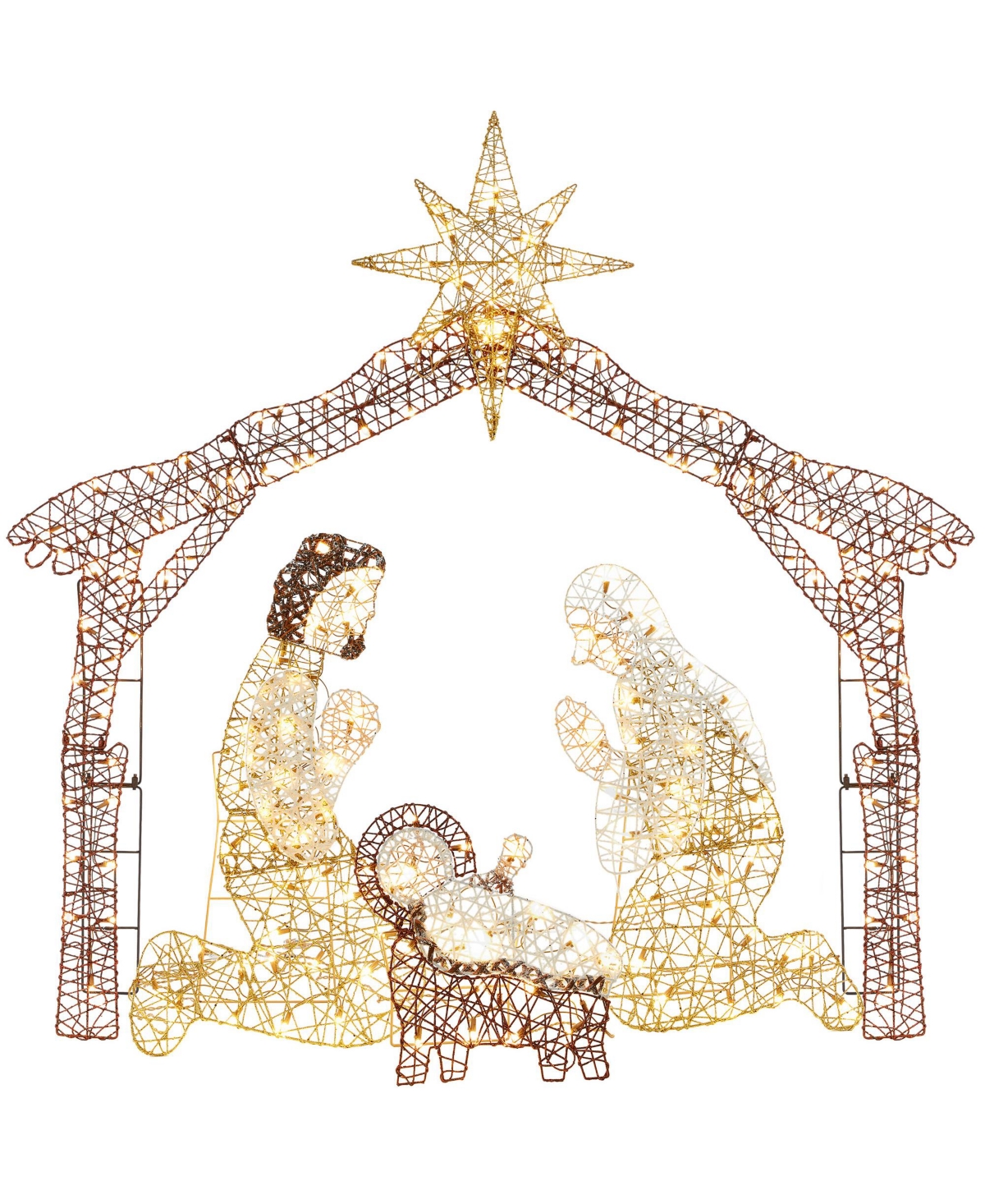 Best Choice Products 6ft Lighted Outdoor Nativity Scene, Yard Decoration w/ 190 Led Lights, Stakes, Zip Ties