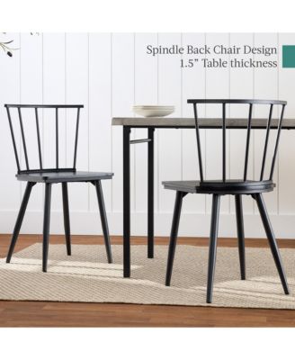 4-Piece Dining Kitchen Table Set w/ 2 Spindle-Back Chairs, Bench