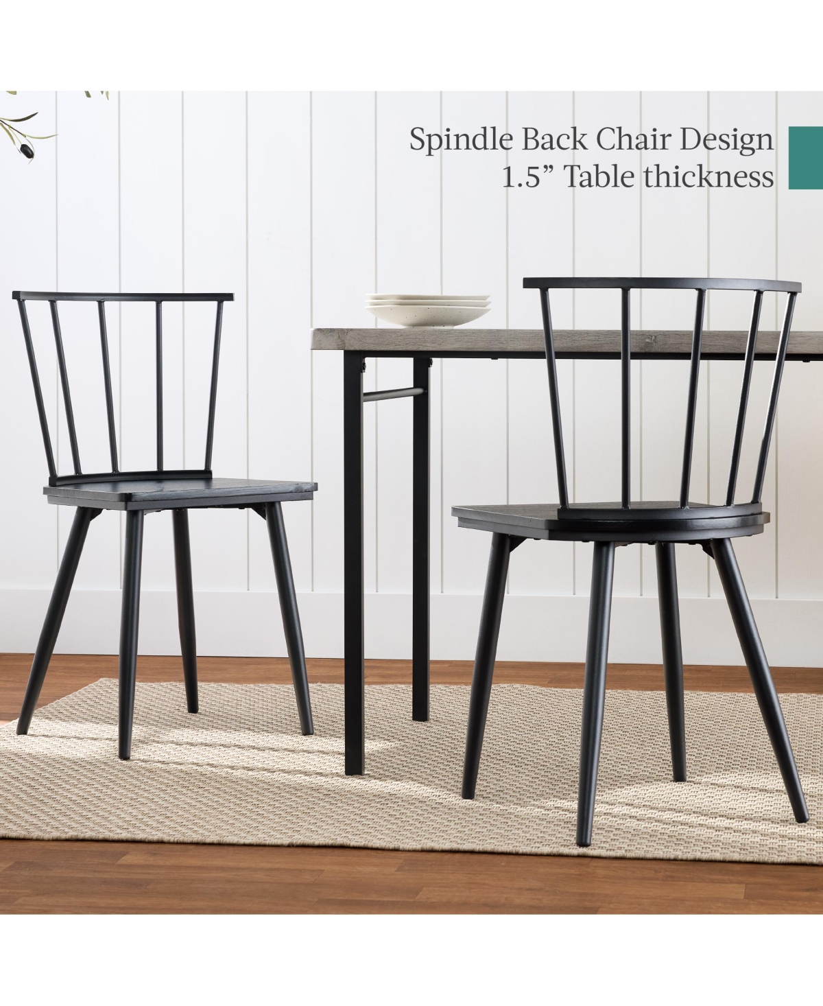 Best Choice Products 4-Piece Dining Kitchen Table Set w/ 2 Spindle-Back Chairs, Bench
