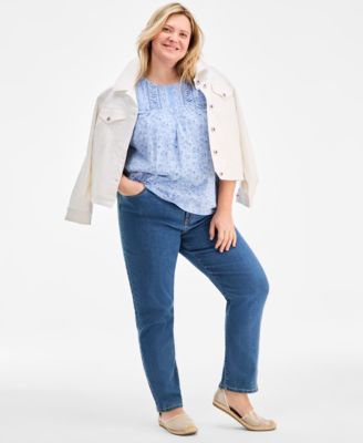 Plus Size Outline Floral Blouse