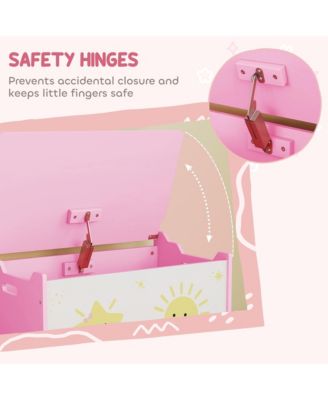 Toy Box for Kids, Toy Chest with Lid, Safety Hinges, Handles,