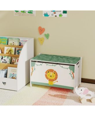 Toy Box for Kids, Toy Chest with Lid, Safety Hinges, Handles,