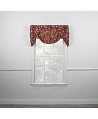 Meadow High Quality Room Darkening Solid Natural Color Lined Tie-Up Window Valance - 50 x22", Cardinal