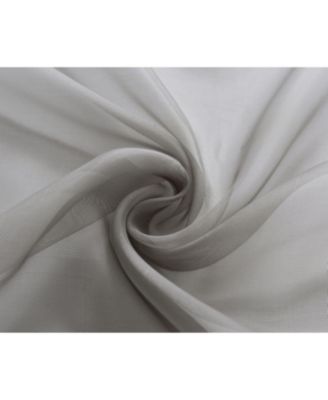 2 Piece Spooky Halloween Decor Misty Gray Colored Rod Pocket Sheer Voile Window Curtains - 63 In. Long