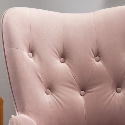 Contemporary Silky Velvet Tufted Button Back Accent Chair