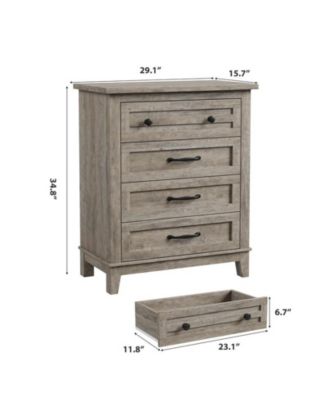 34.8" Tall Vertical Drawer Dresser with Large Storage