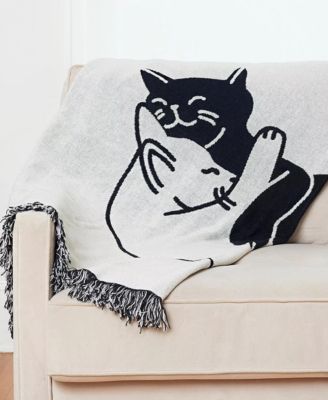 Snuggle Cat Cotton Throw Blanket, 60" x 46"