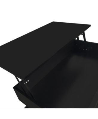 Lift-Top Coffee Table w/ Drawers Glass Top & LED