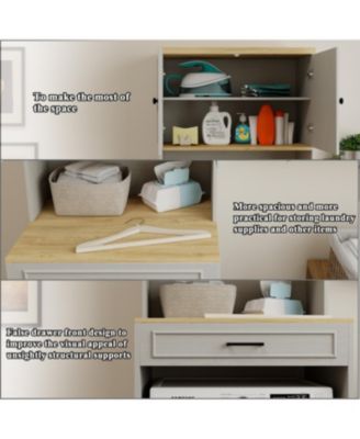  Over the Washer and Dryer Storage Cabinet - Antique White