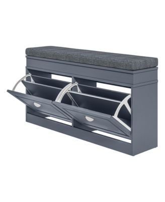 Modern Shoe Bench with Cushion and Storage