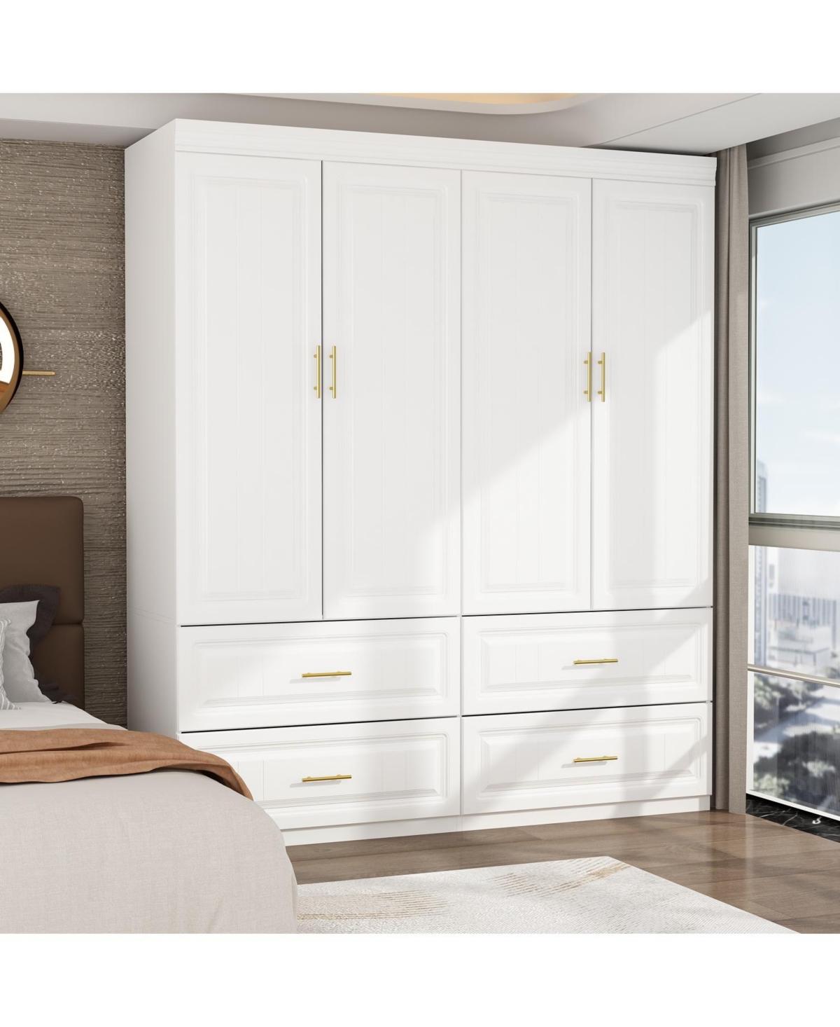 Homsee 9-Drawer Black Wood Dresser Bedroom Storage Cabinet