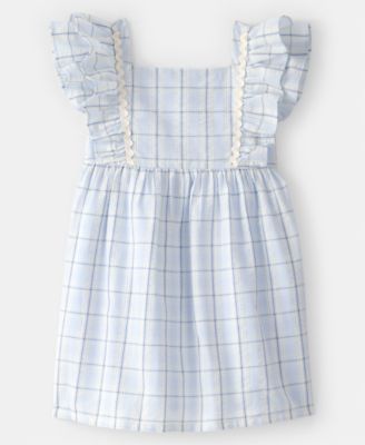 Girls' Toddler 2T-5T Ruffle-Sleeve Plaid Dress