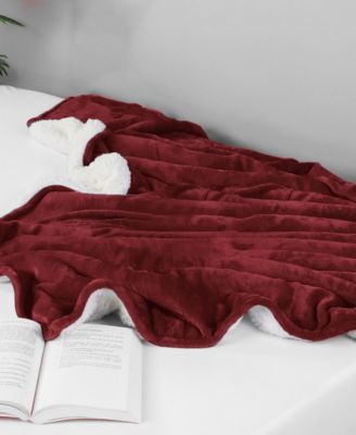 Velvet Plush Reversible Sherpa Bed Blanket